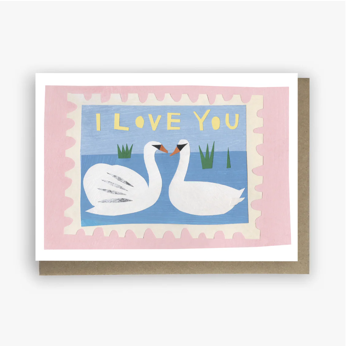'I Love You Swan' Greetings Card