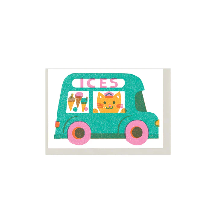 'Ices Van' Mini Greetings Card