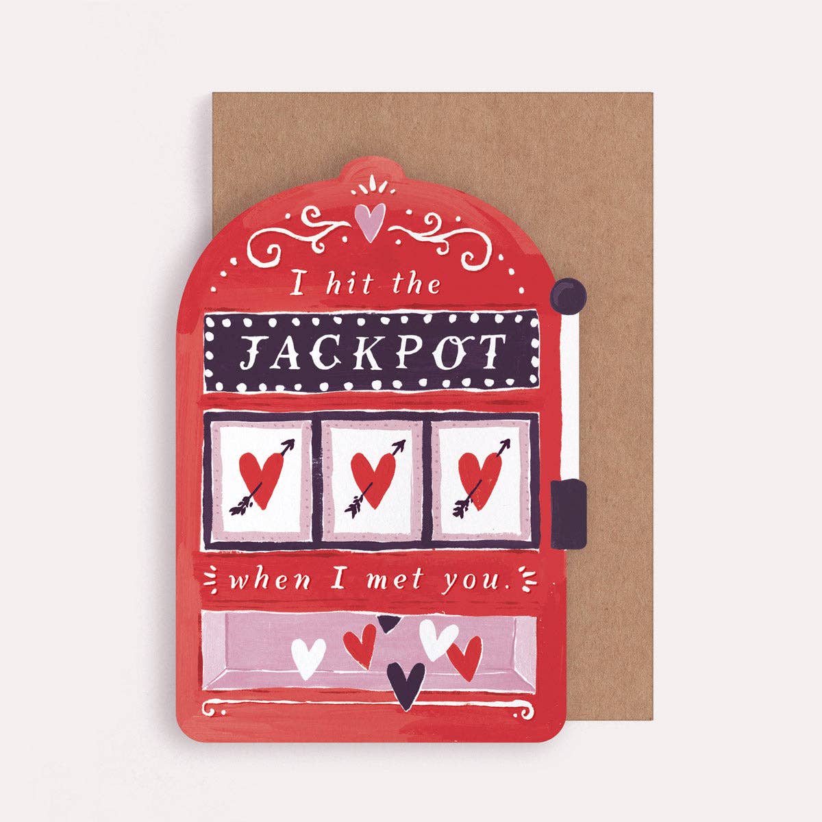 'I Hit The Jackpot When I Met You' Greetings Card - Image 2