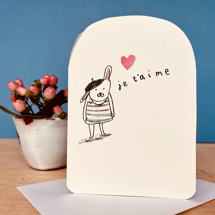 'Je T'aime Bunny' Greetings Card