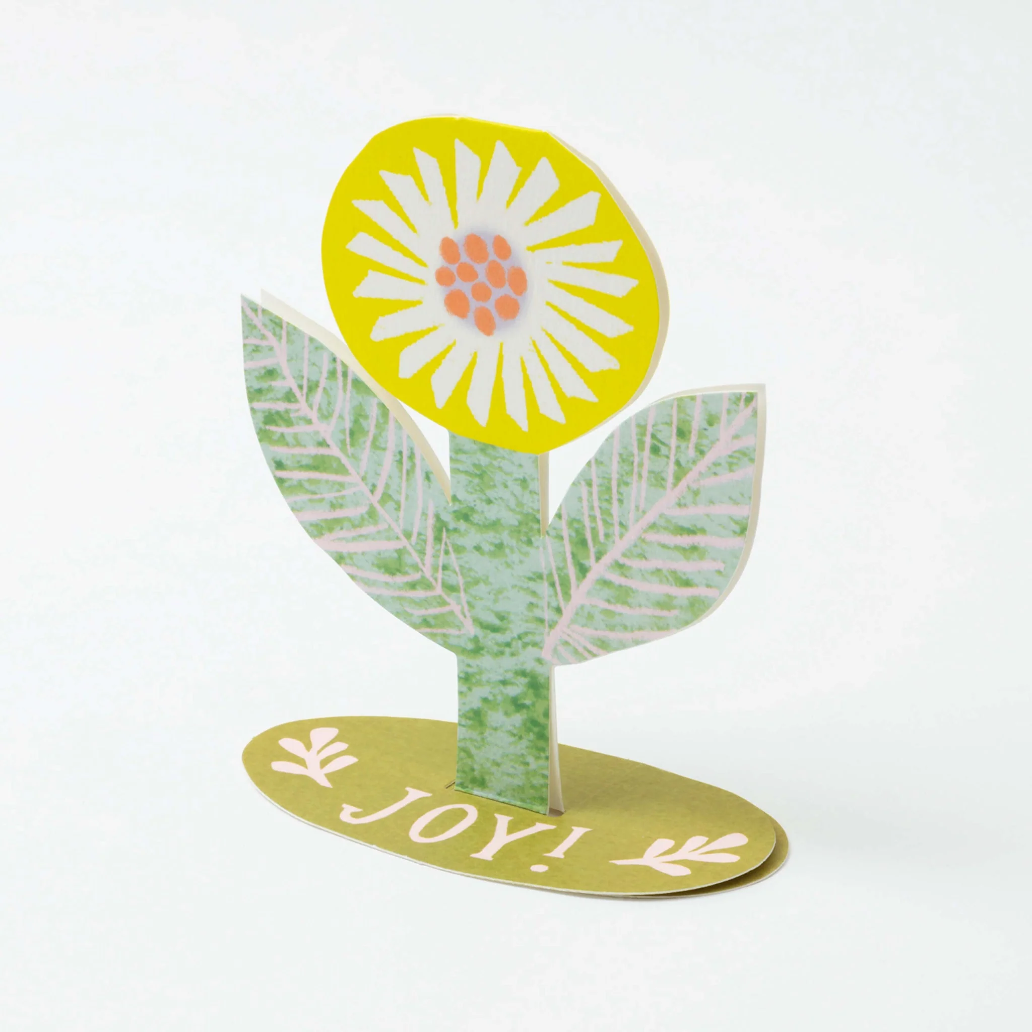 'Joy' Flower Stand-Up Greetings Card