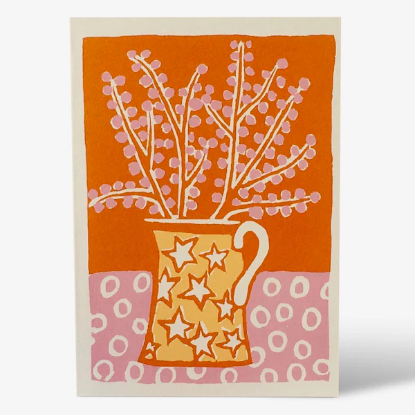 'Jug and Blossom' Greetings Card