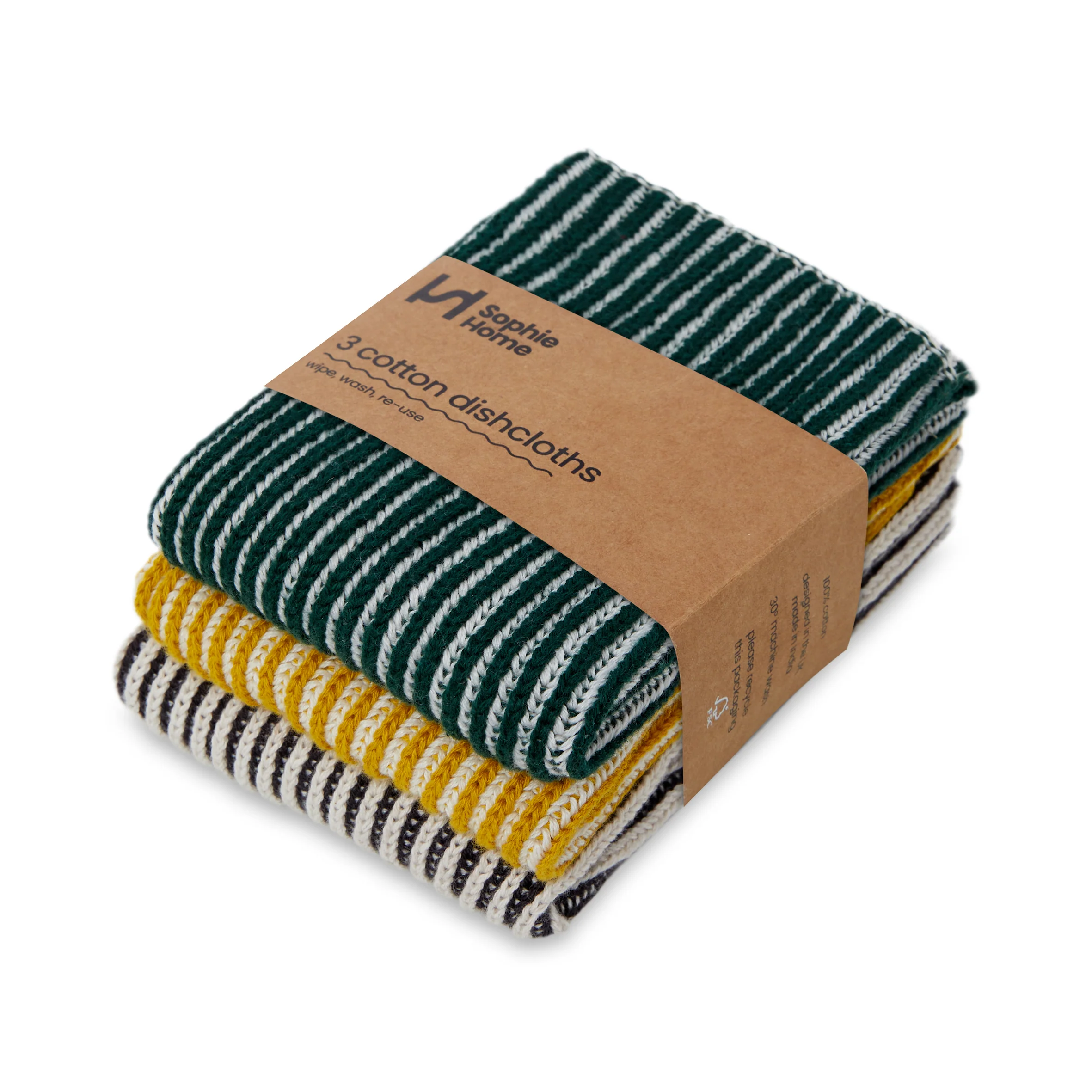Knitted Cotton Dishcloths - Set of 3 - Image 4