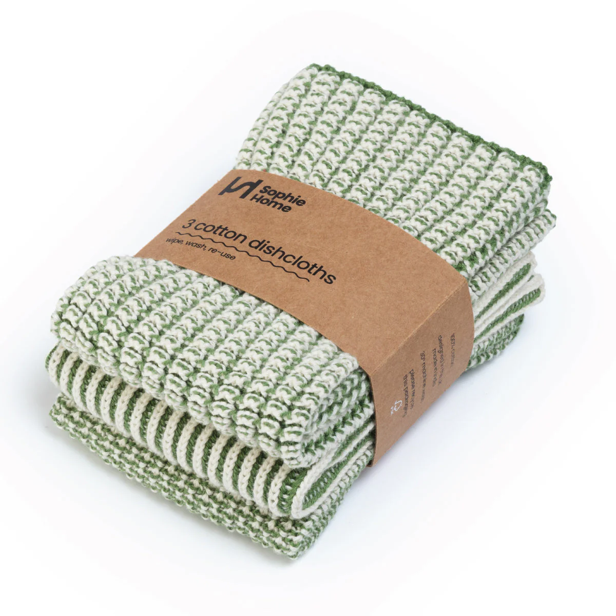 Knitted Cotton Dishcloths - Set of 3 - Image 7