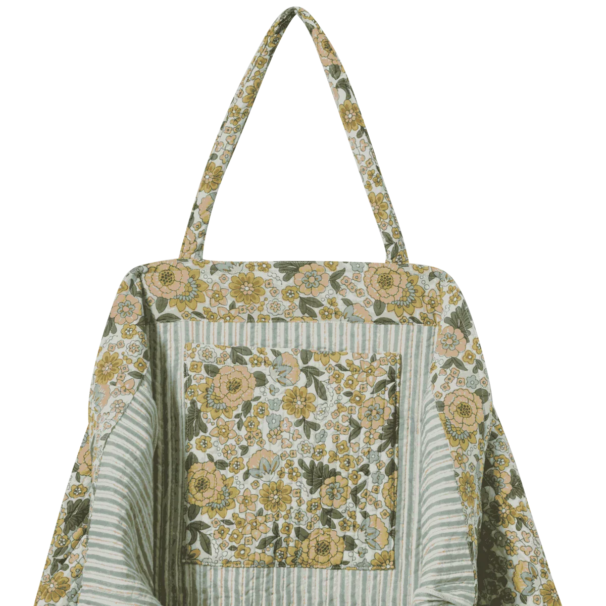 Large Indian Block Print Quilted Tote Bag - Amaia Rose - Image 3