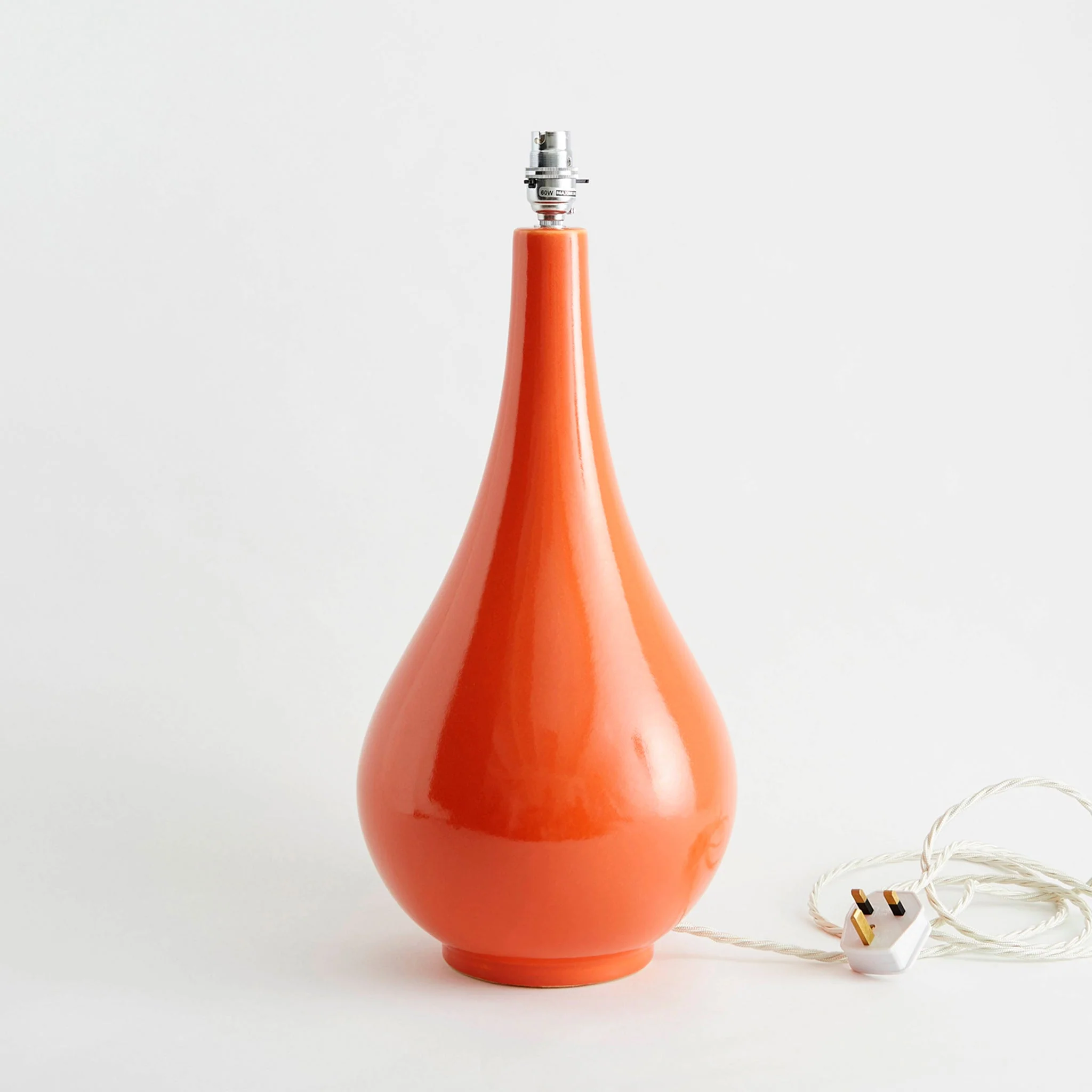 Large Ceramic Lamp Base, Orange