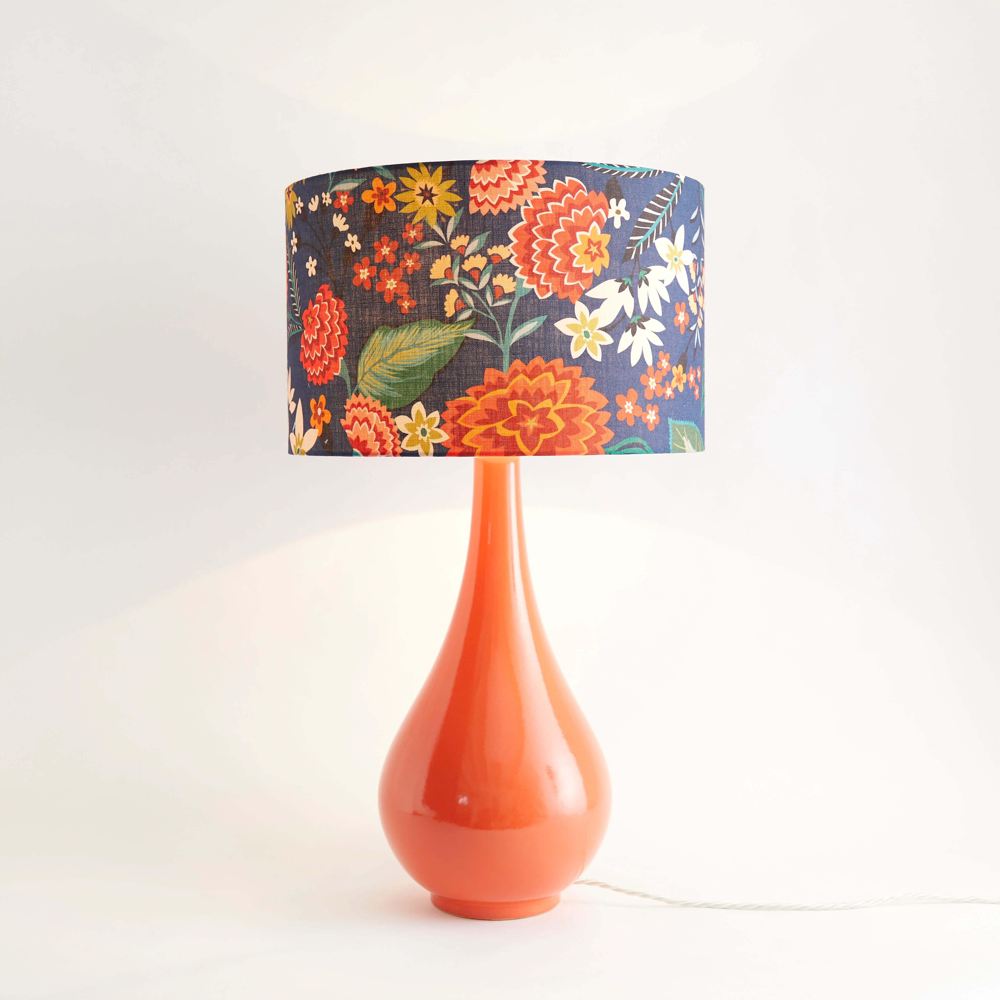 Large Ceramic Lamp Base, Orange - Image 2