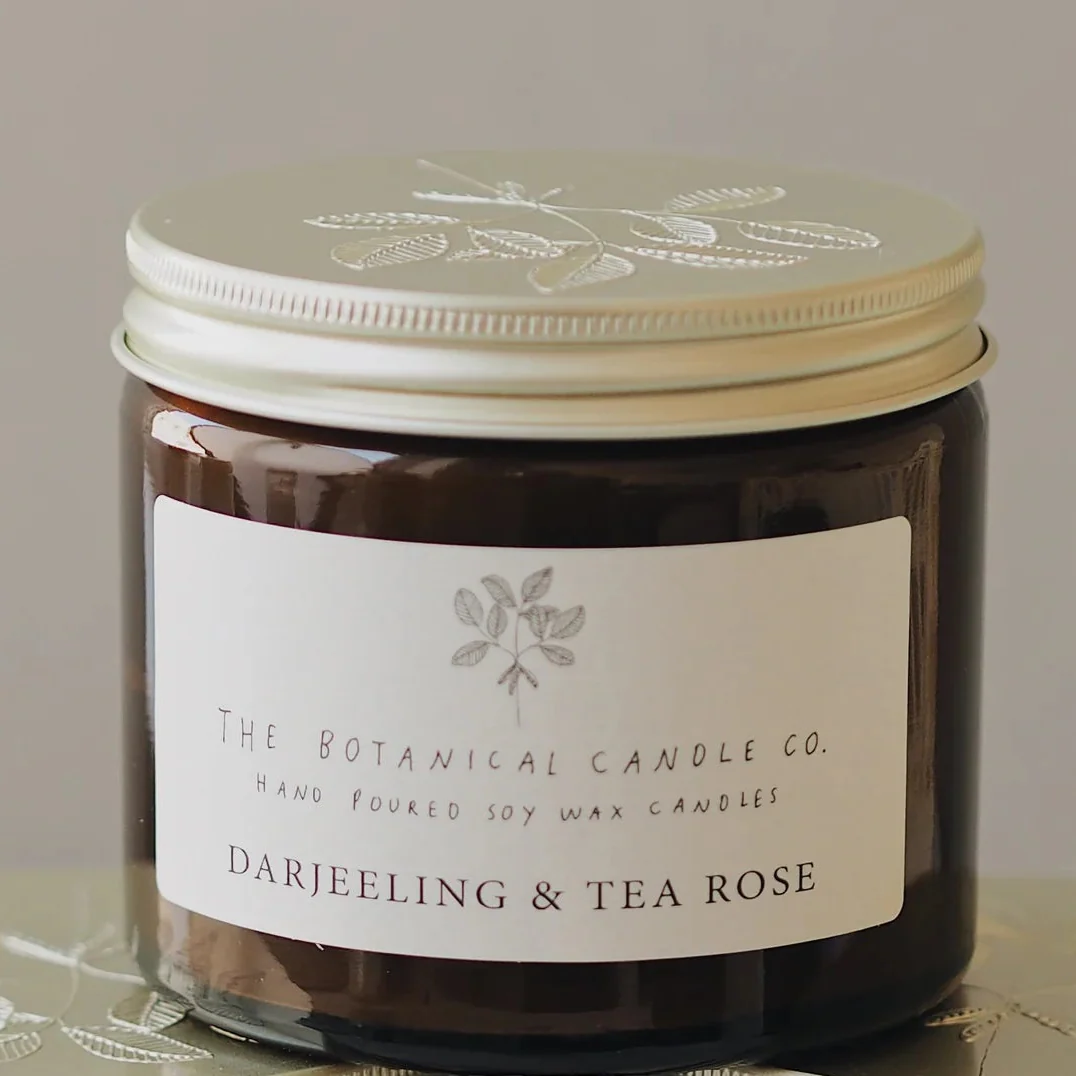 Large 'Darjeeling & Tea Rose' Soy Candle