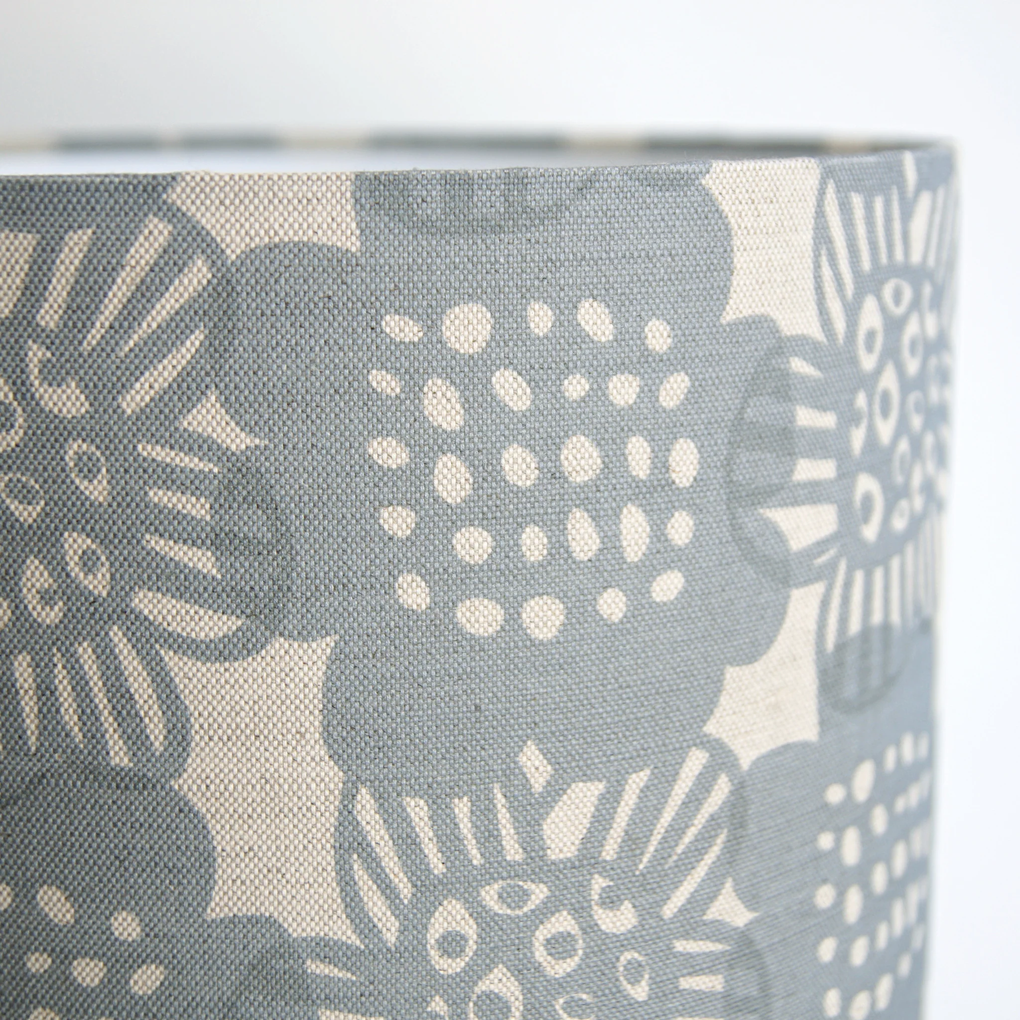 Large Grey Lamp & Pewter 'Bloom' Shade - Image 4