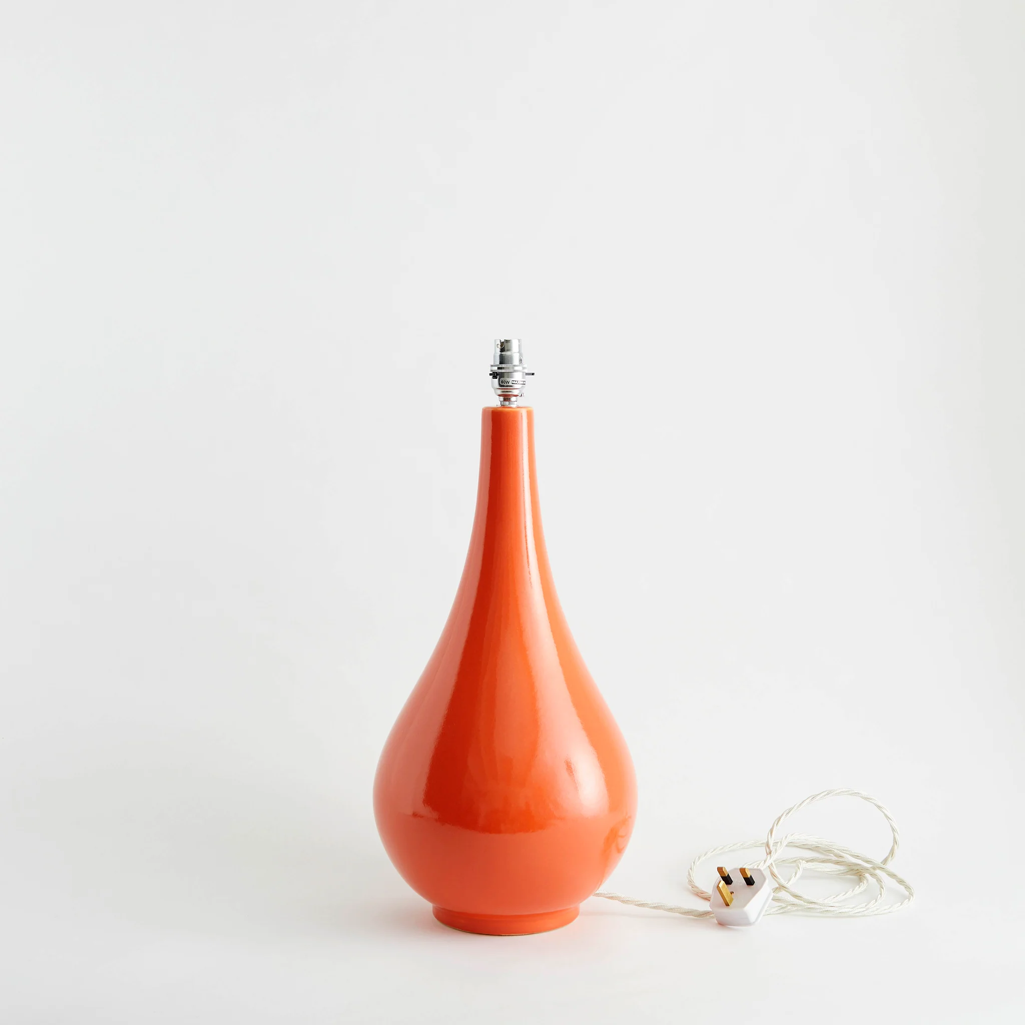 Large Orange Lamp Base & 'Carnation' Shade - Image 2