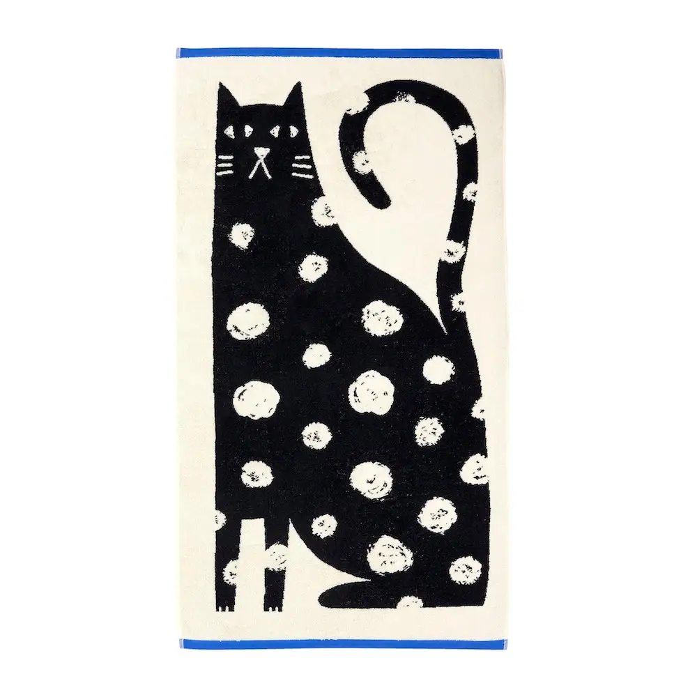 Lazy Cat Bath Towel by Donna Wilson