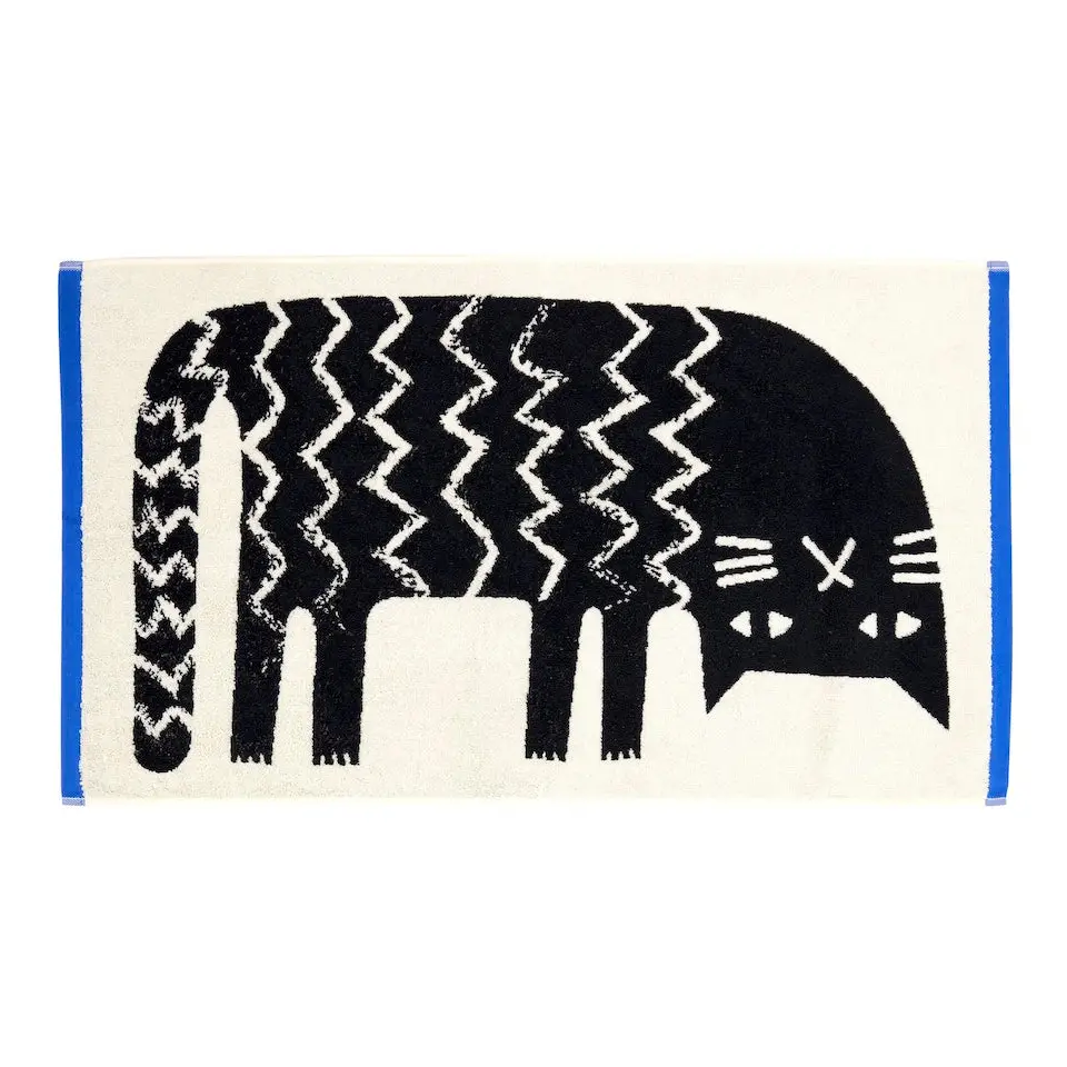 Lazy Cat Hand Towel by Donna Wilson