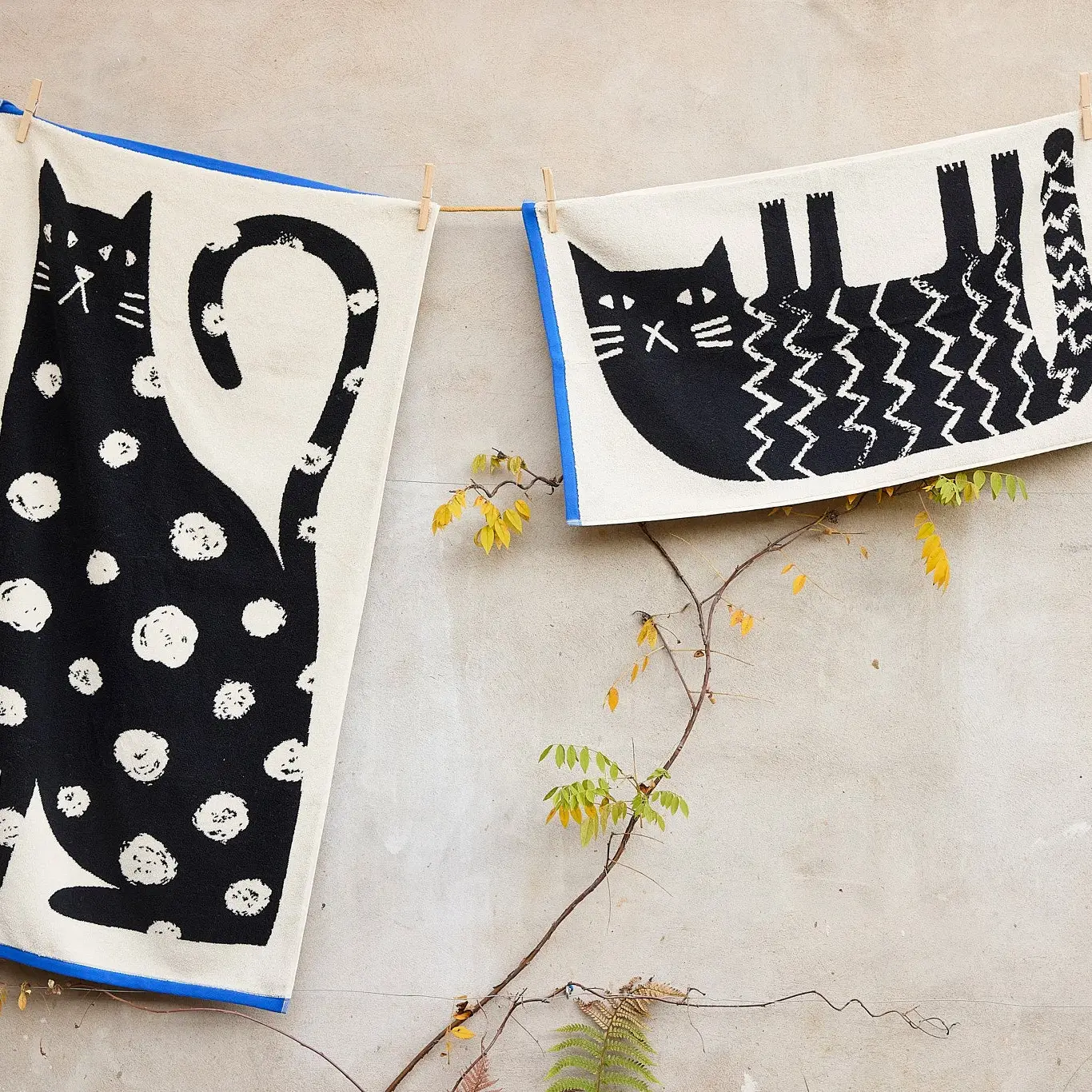 Lazy Cat Hand Towel by Donna Wilson - Image 3