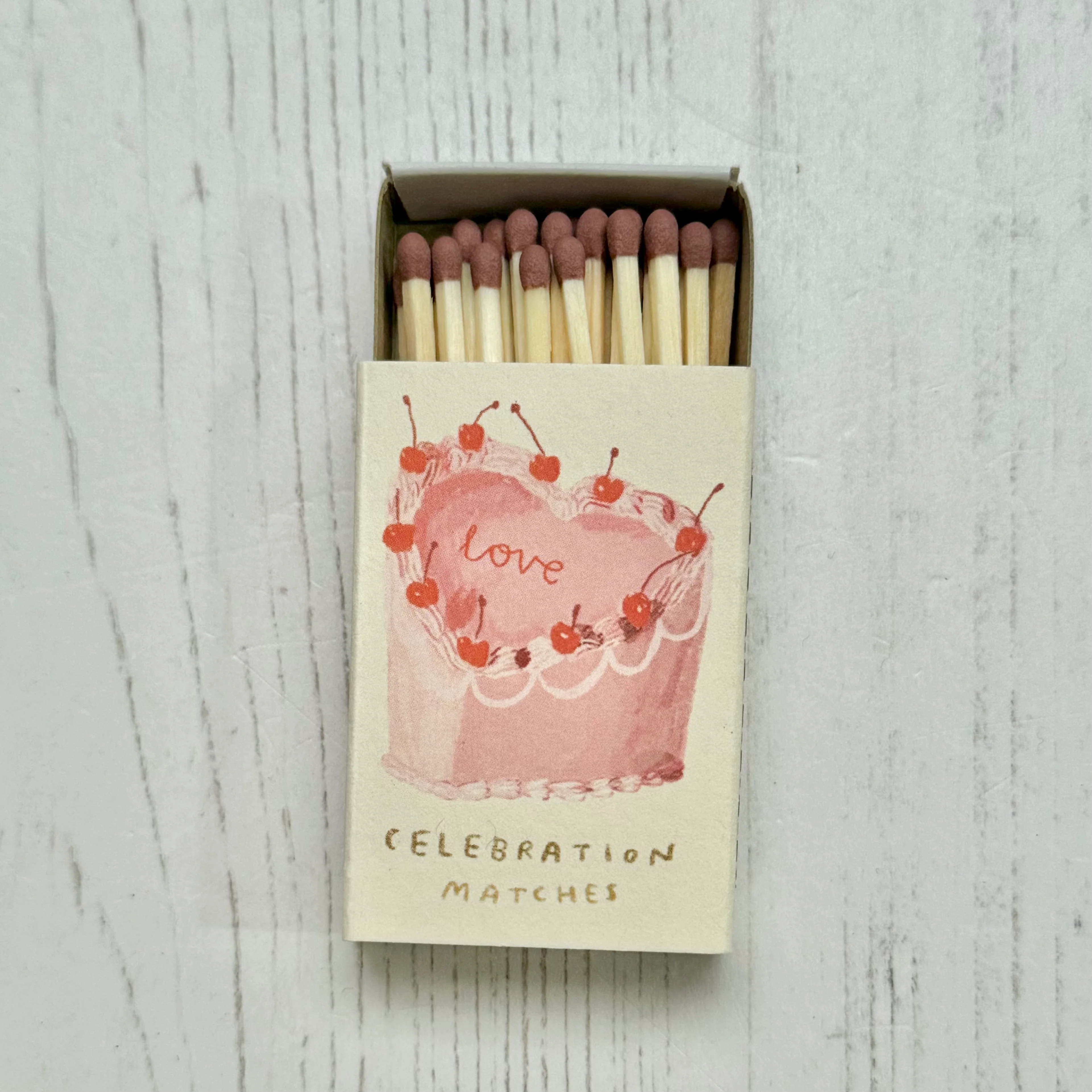 'Love Heart Cake' Mini Boxed Matches