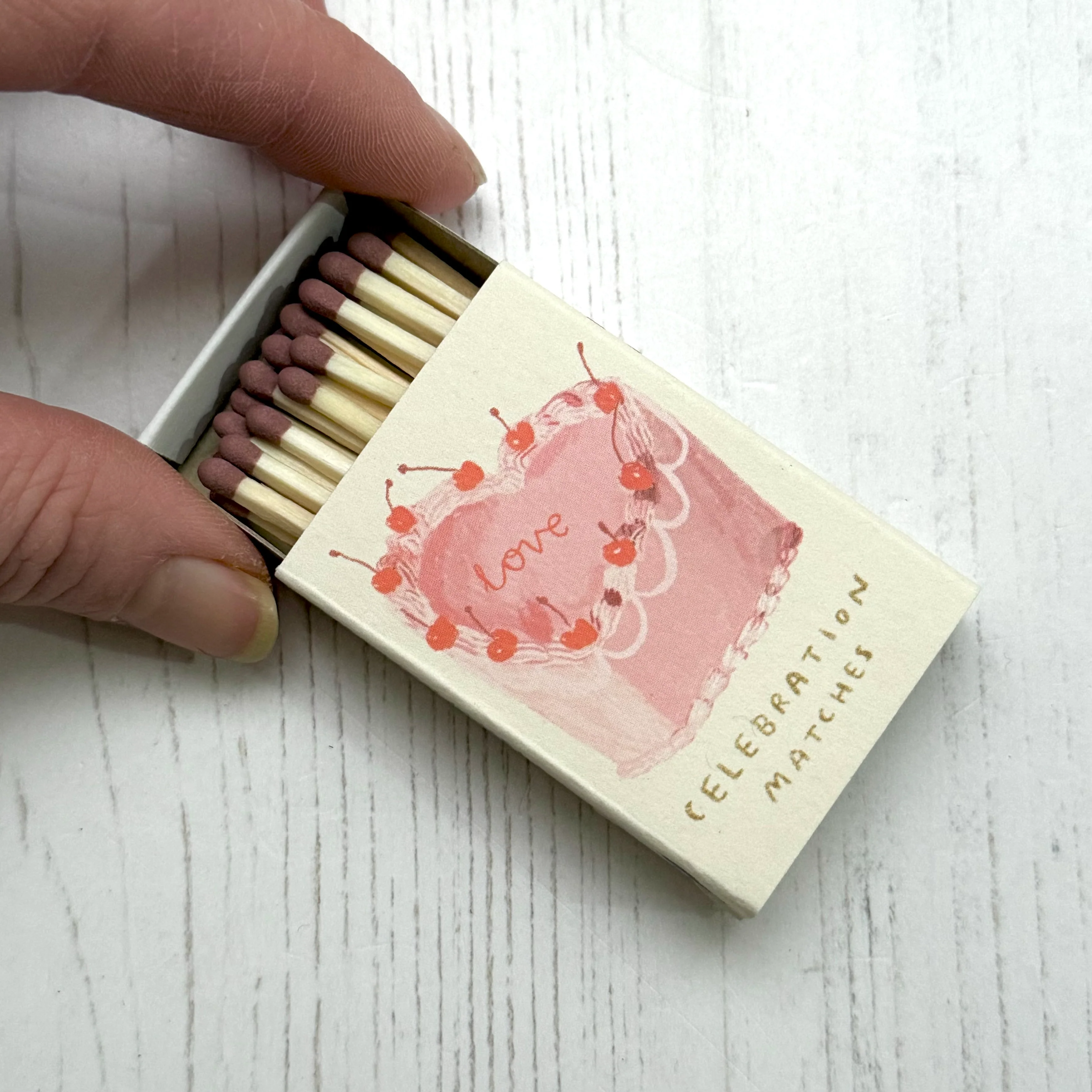 'Love Heart Cake' Mini Boxed Matches - Image 2