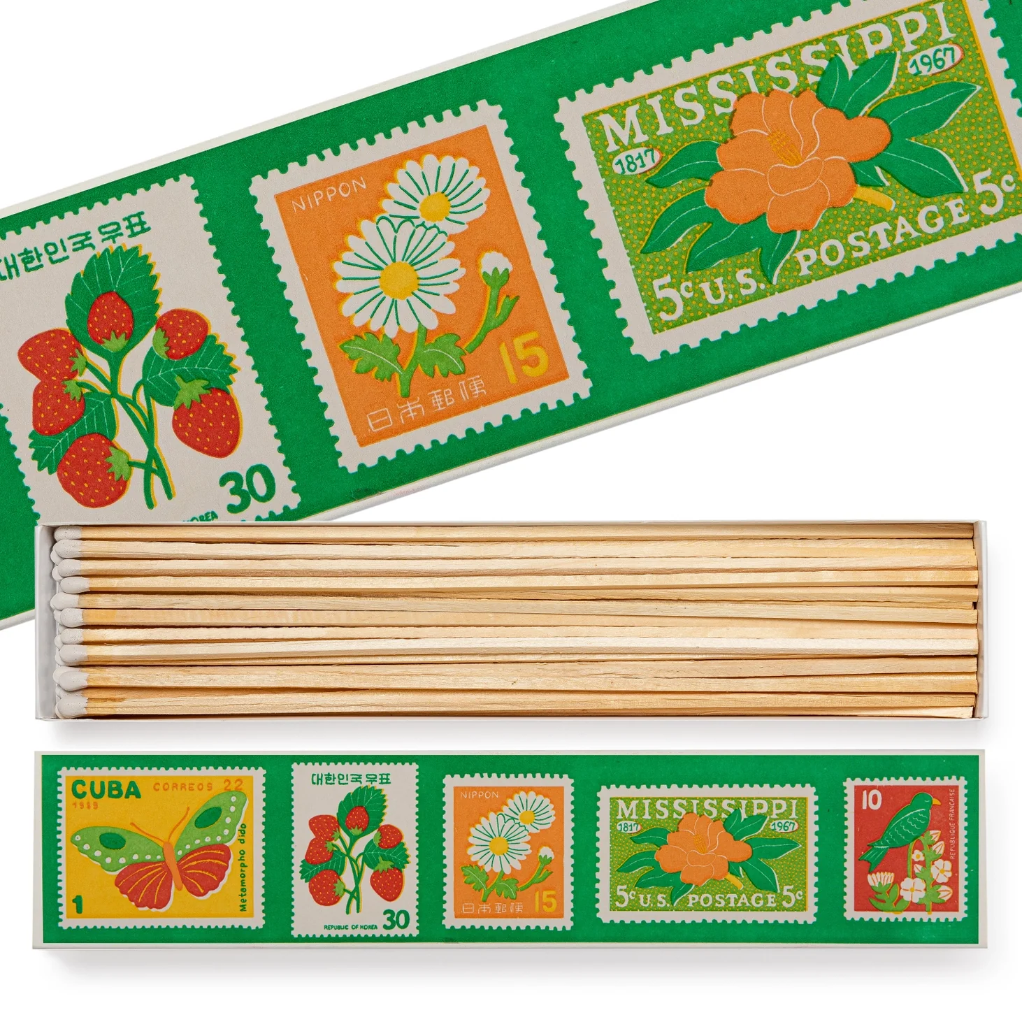Luxury Long Matches - Vintage Stamps