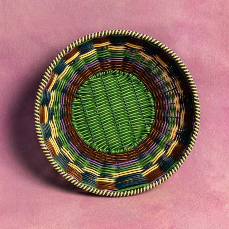 Maegan Woven Bowl - Brown + Green