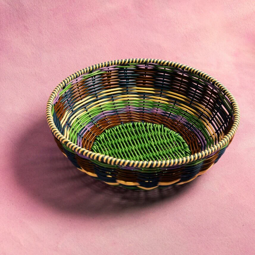 Maegan Woven Bowl - Brown + Green - Image 2