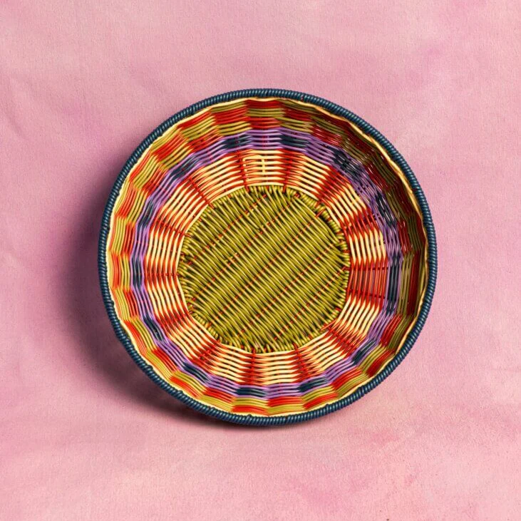 Maegan Woven Bowl - Green + Red