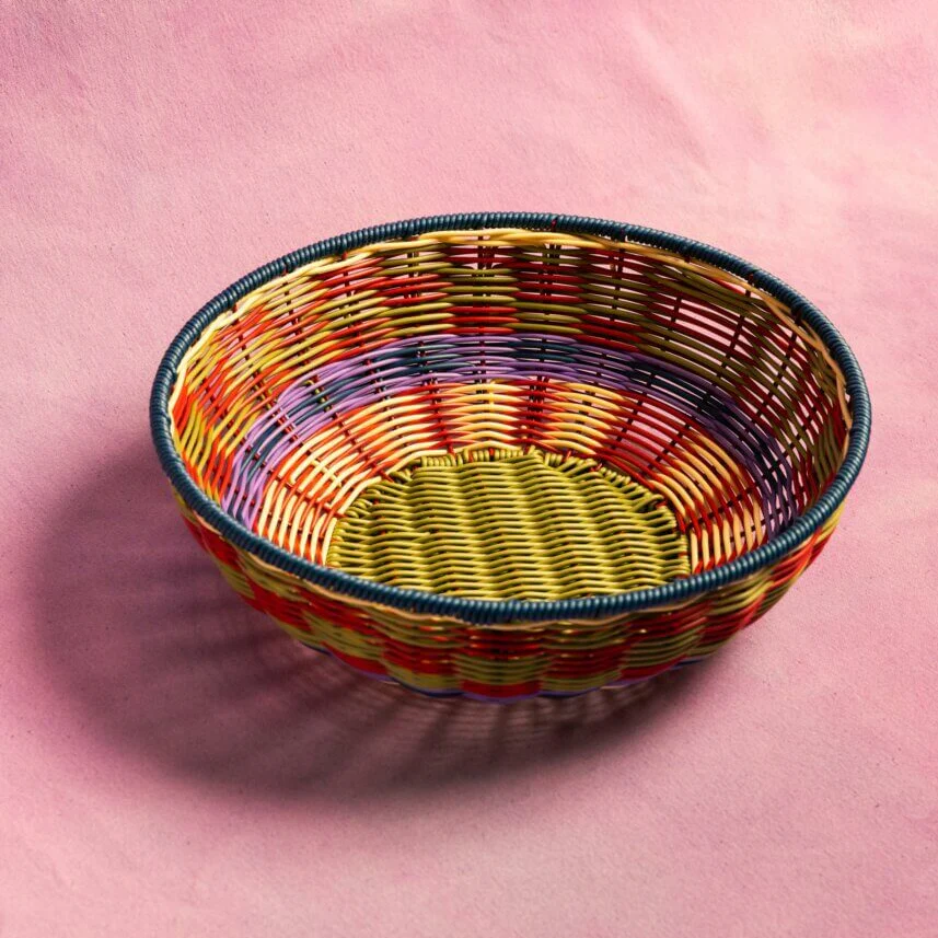 Maegan Woven Bowl - Green + Red - Image 2