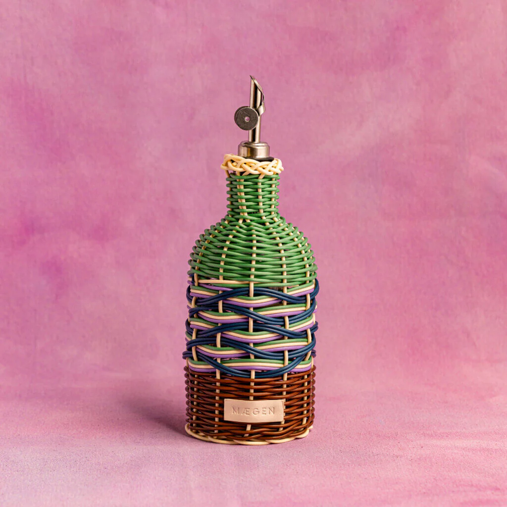 Maegan Woven Oil Pourer - Brown + Green