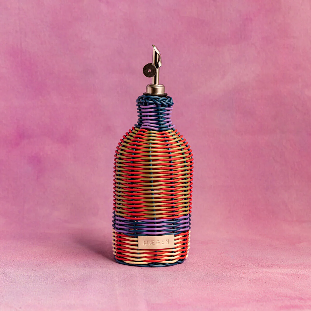 Maegan Woven Oil Pourer - Green + Red