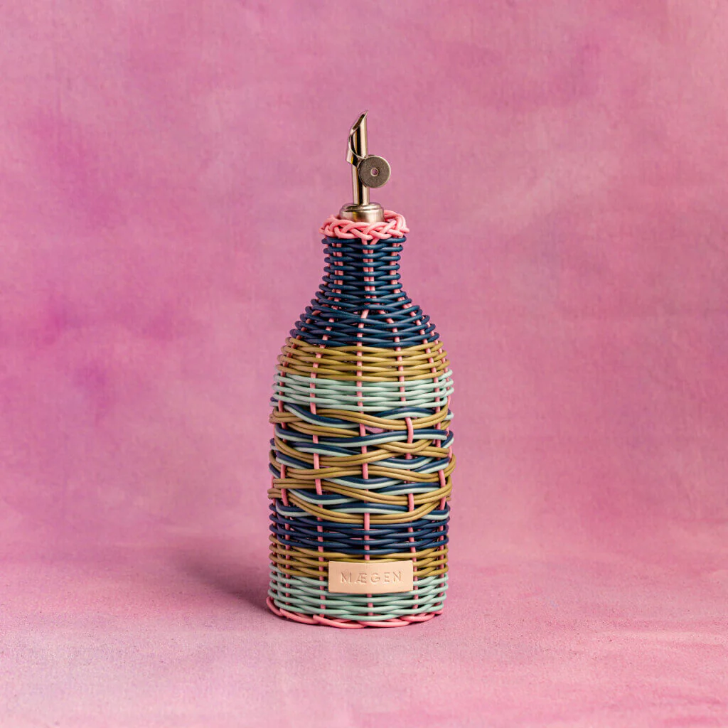 Maegan Woven Oil Pourer - Pink + Navy