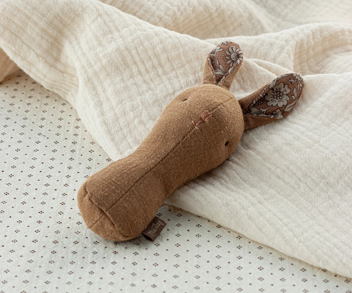 Maileg Bunny Rattle - Chocolate - Image 2