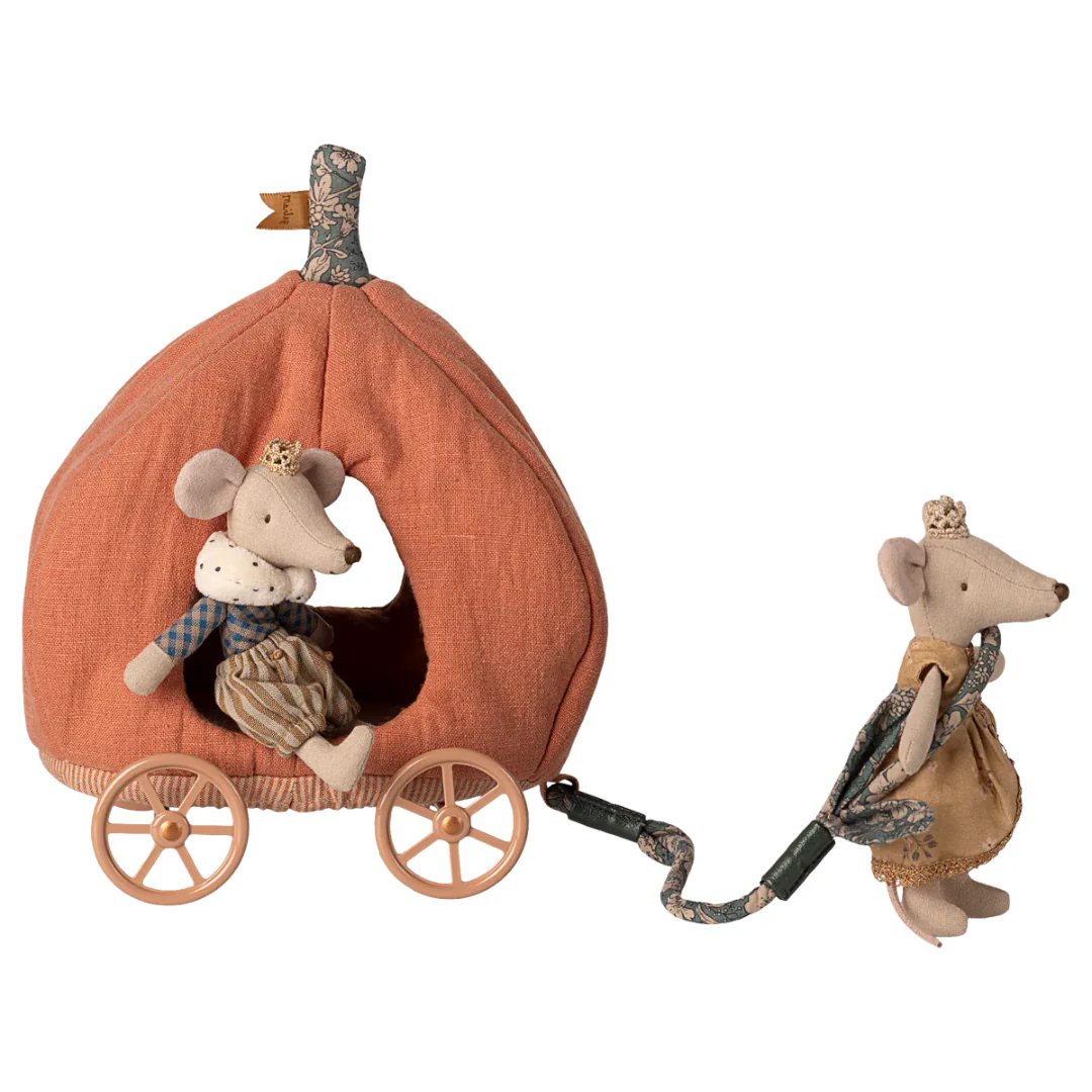 Maileg Pumpkin Carriage - Mouse - Image 2