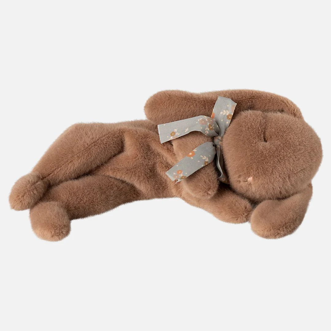 Maileg Sleeping Bunny Plush Small - Soft Brown