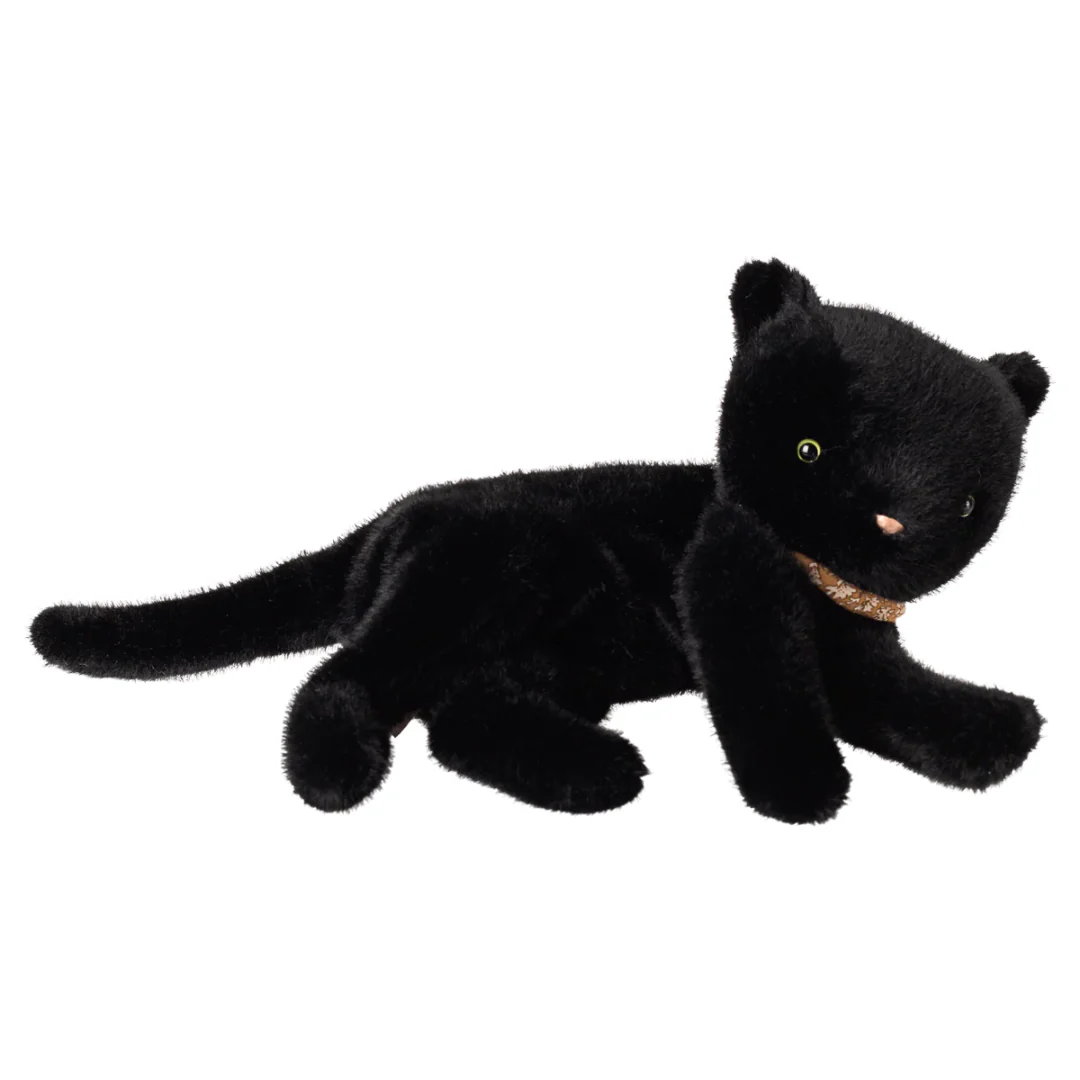 Maileg Medium Sleeping Kitten Plush - Black