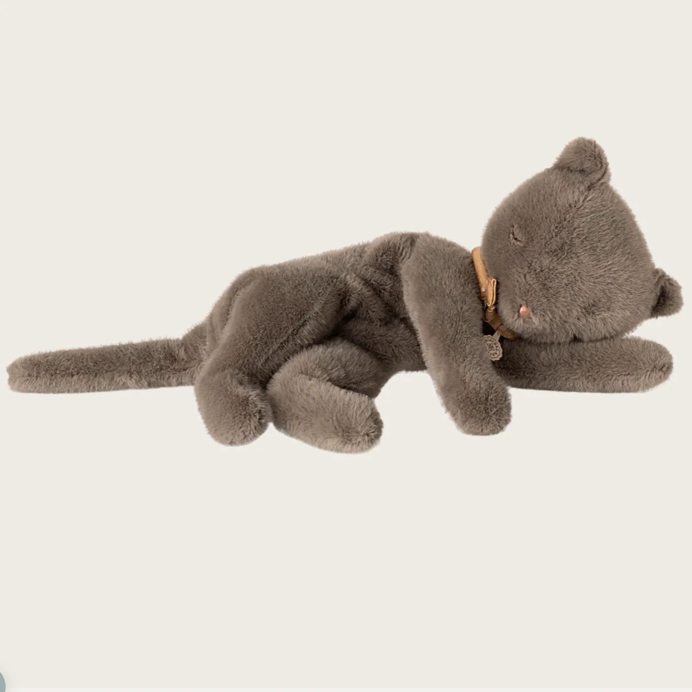 Maileg Medium Sleeping Kitten Plush - Grey
