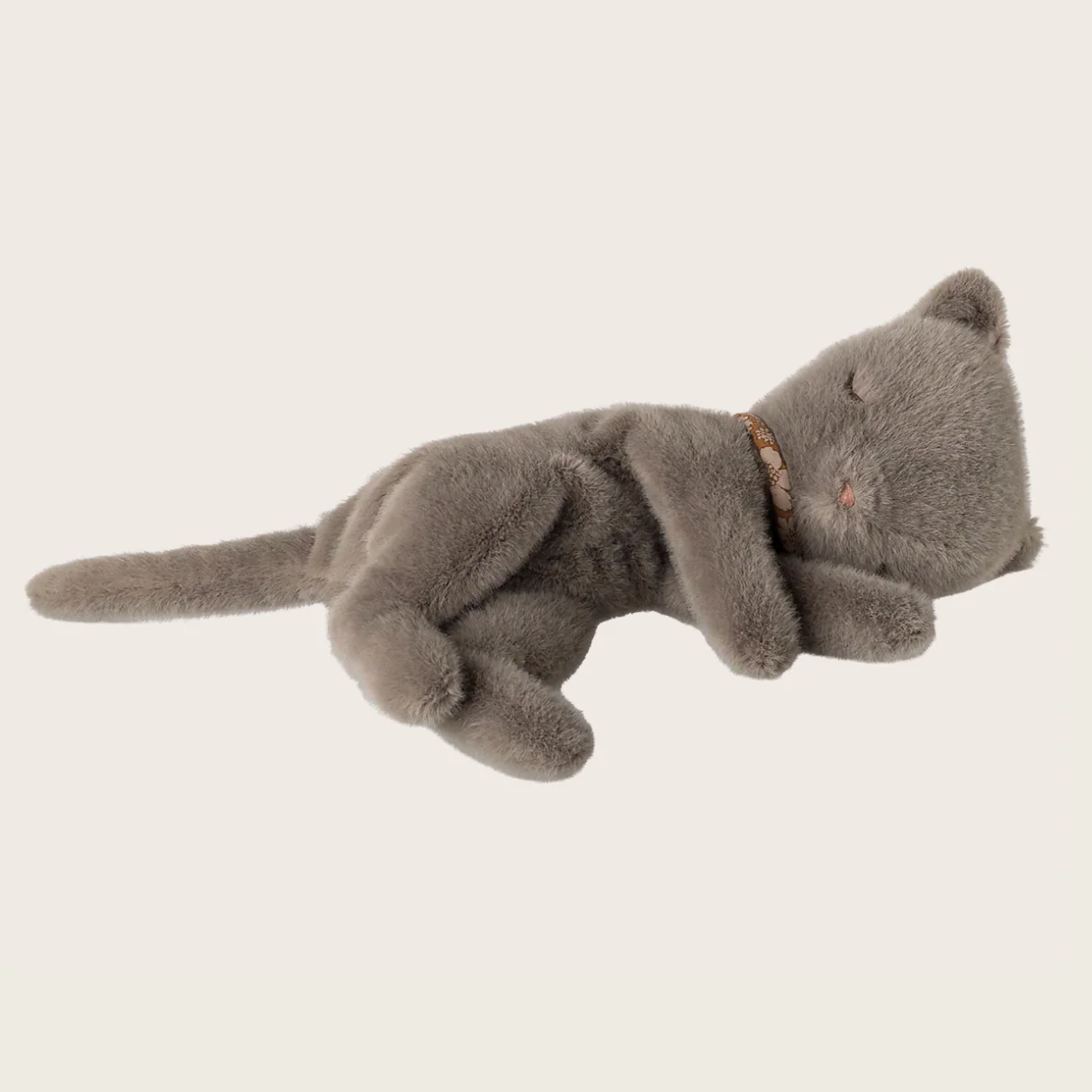 Maileg Small Sleeping Kitten Plush - Grey