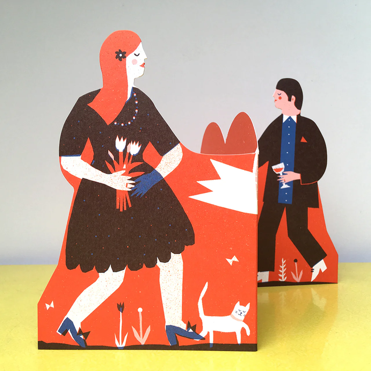 'Man and Woman' Concertina Heart Card - Image 3