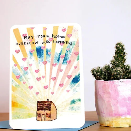 'May Your Home Overflow With Happiness' Greetings Card