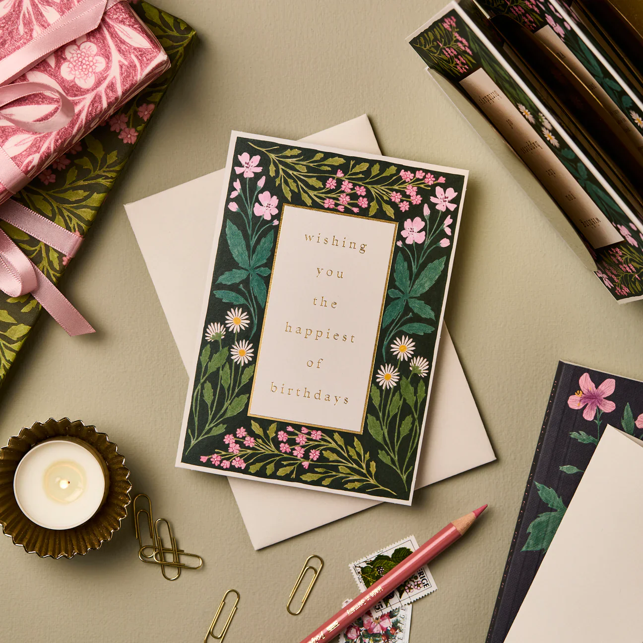 Meadow Border 'Happiest of Birthdays' Greetings Card