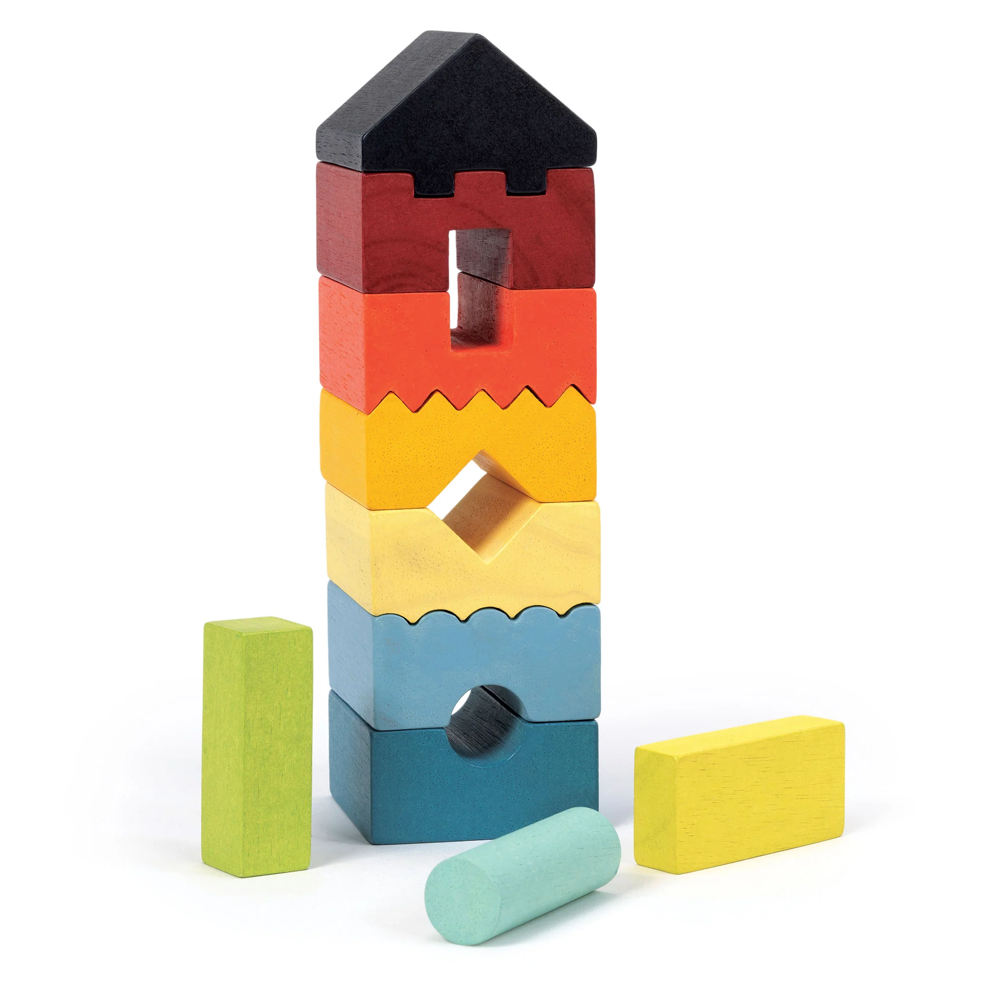 Mentari Colourful Wooden Stacking Tower