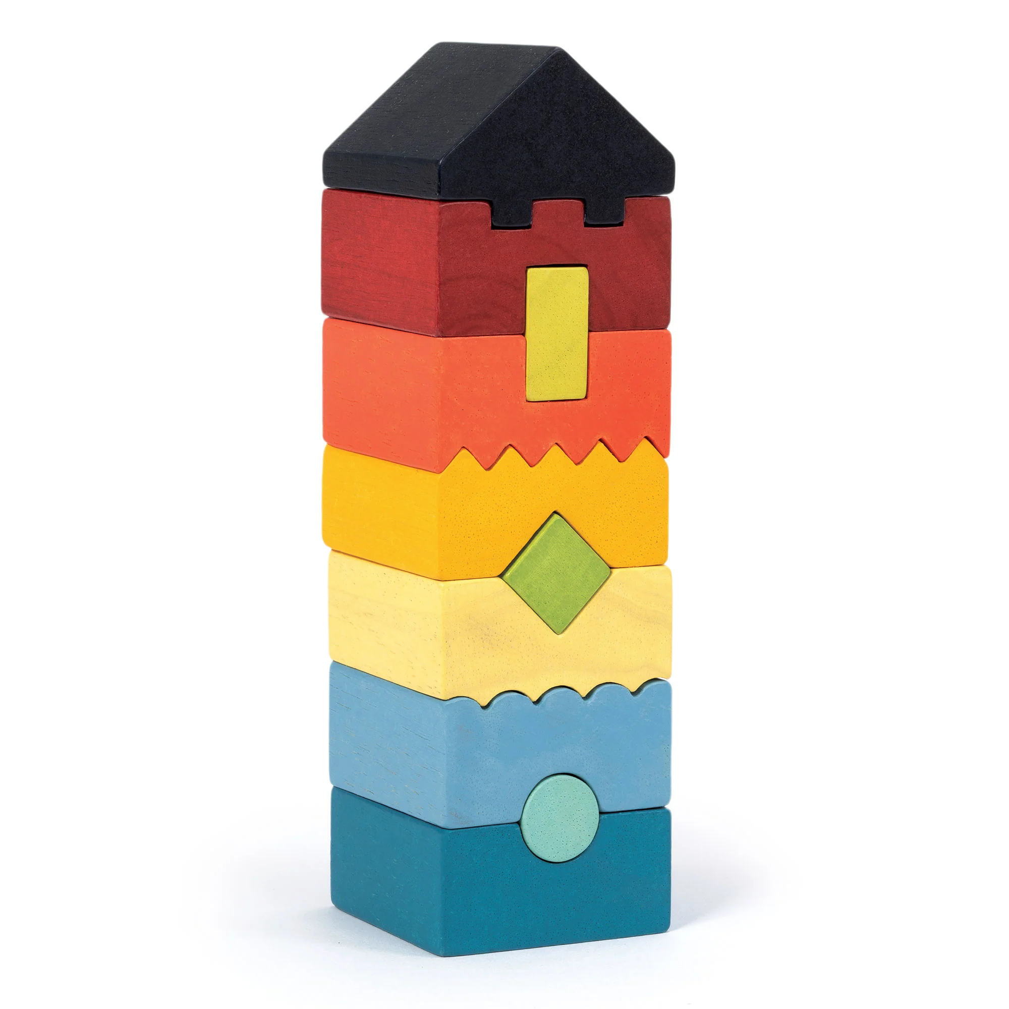 Mentari Colourful Wooden Stacking Tower - Image 2