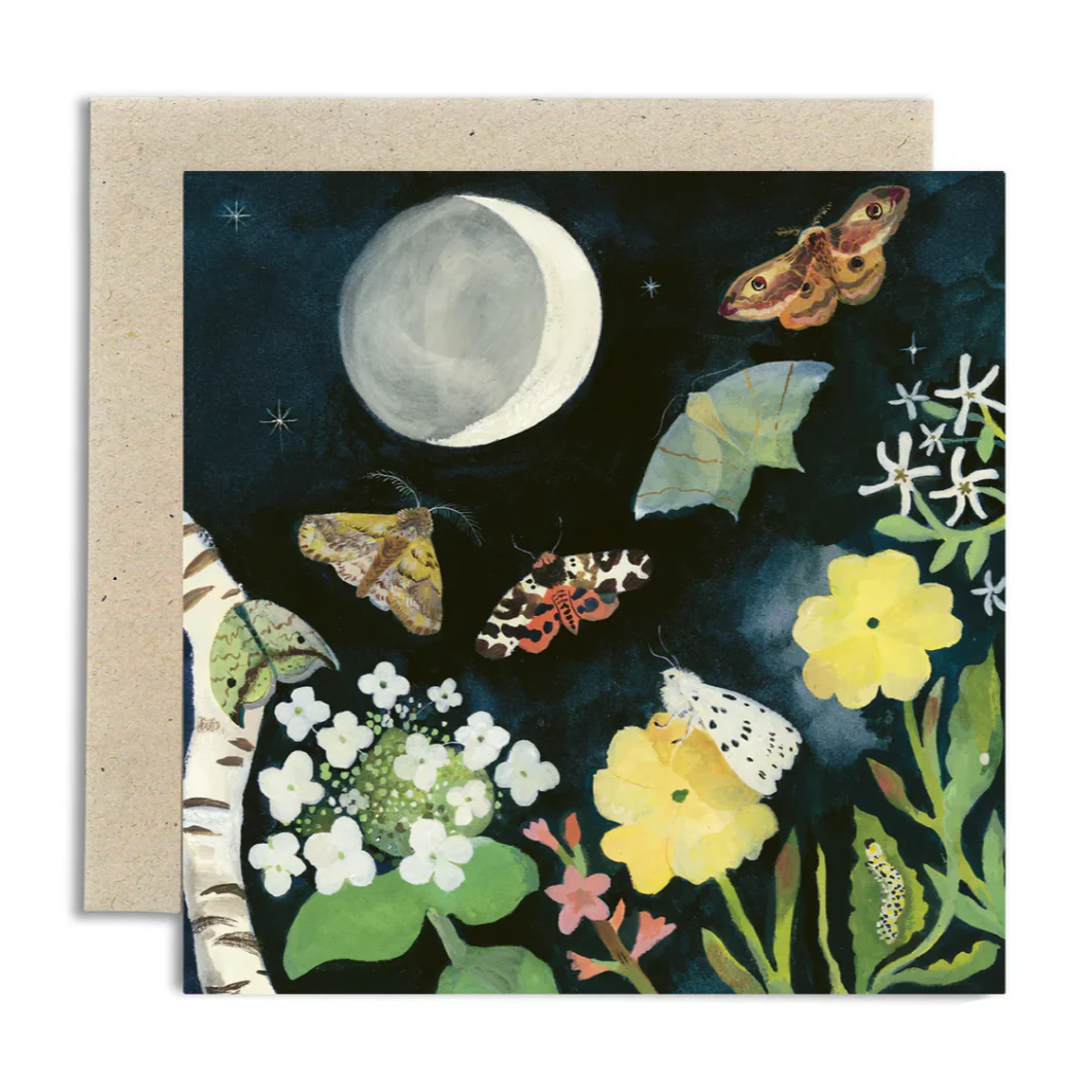 'Moonlight Moths' Greetings Card