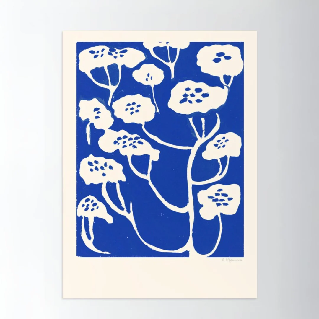 'Blue Flower' Art Print by Rosie McGuinness