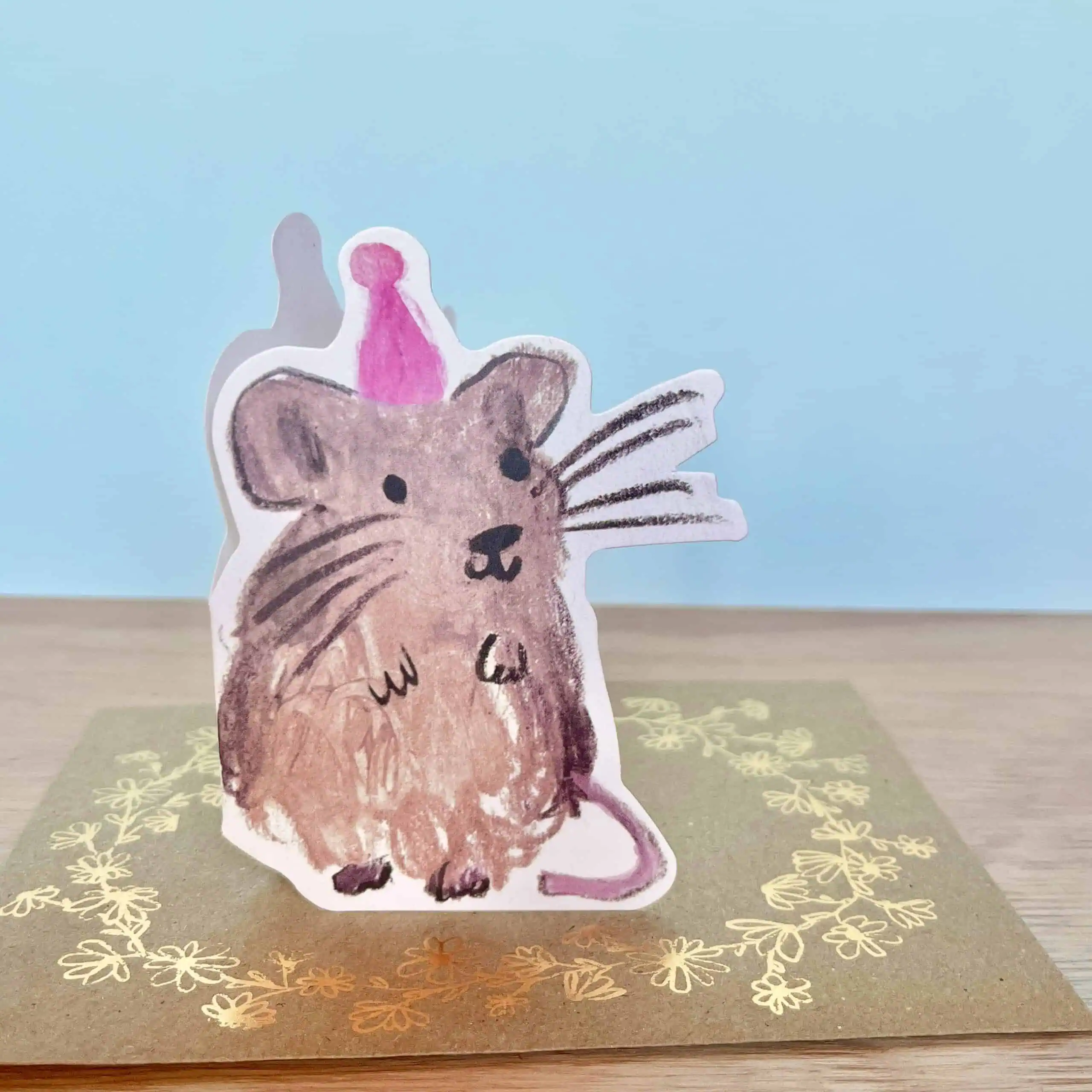 'Mouse' Cut-Out Greetings Card