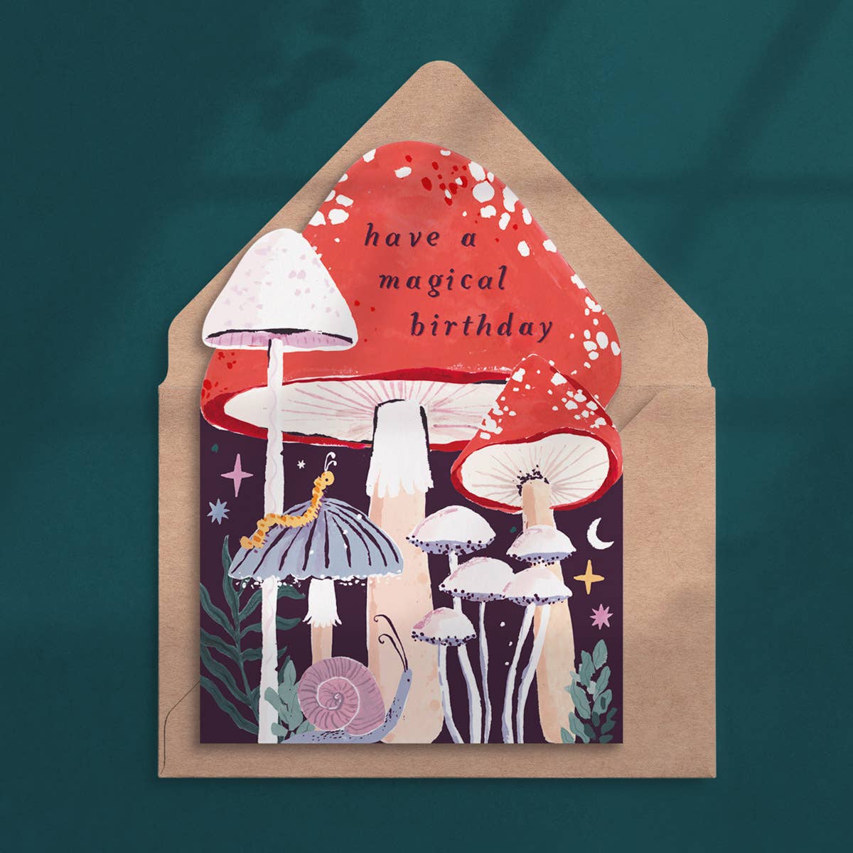 'Magical Birthday Mushrooms' Greetings Card - Image 3