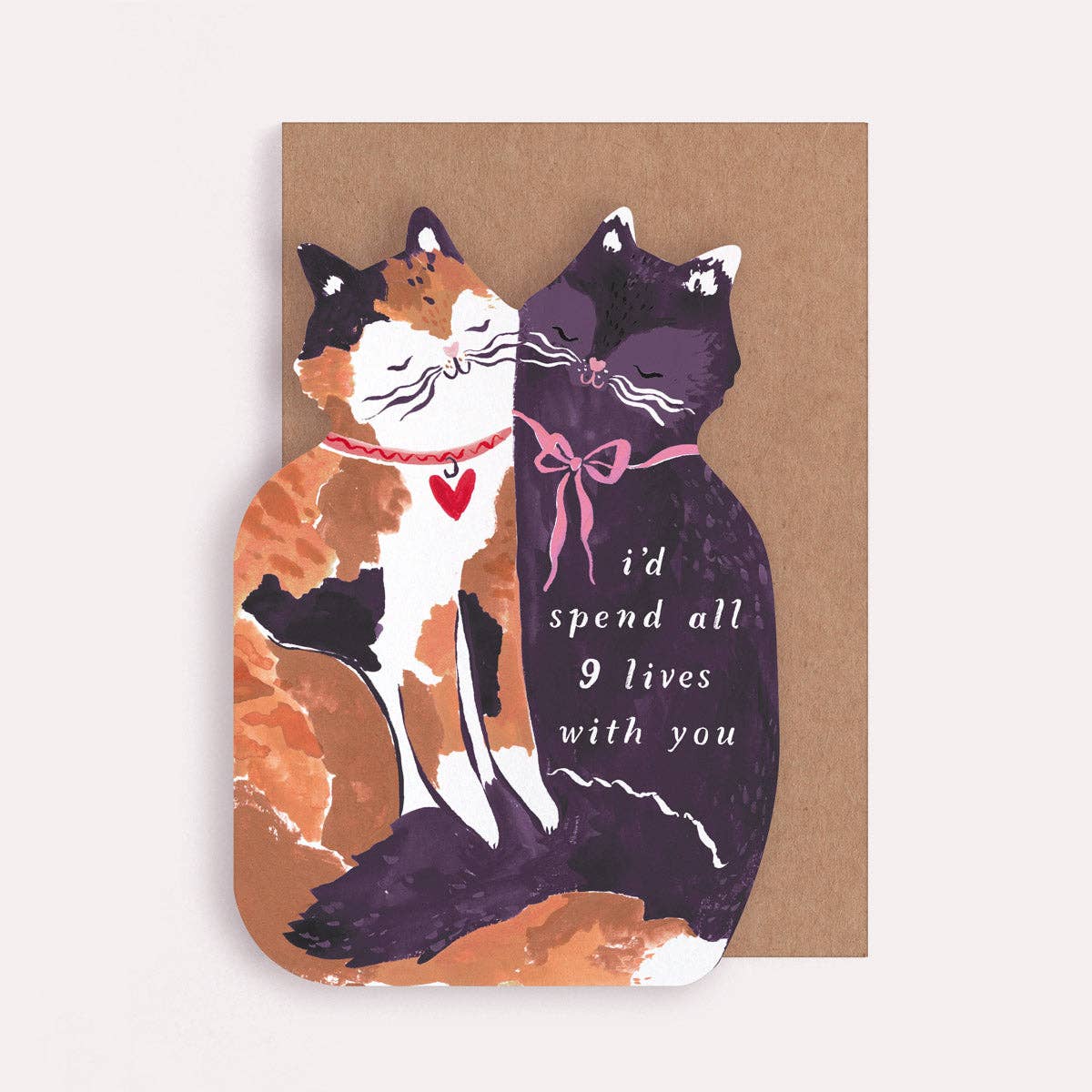 'Nine Lives With You' Greetings Card