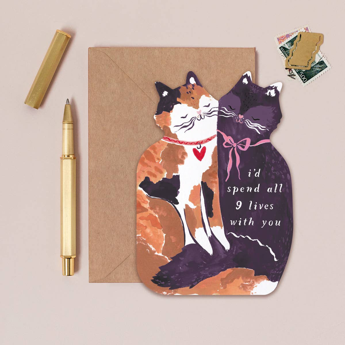 'Nine Lives With You' Greetings Card - Image 2