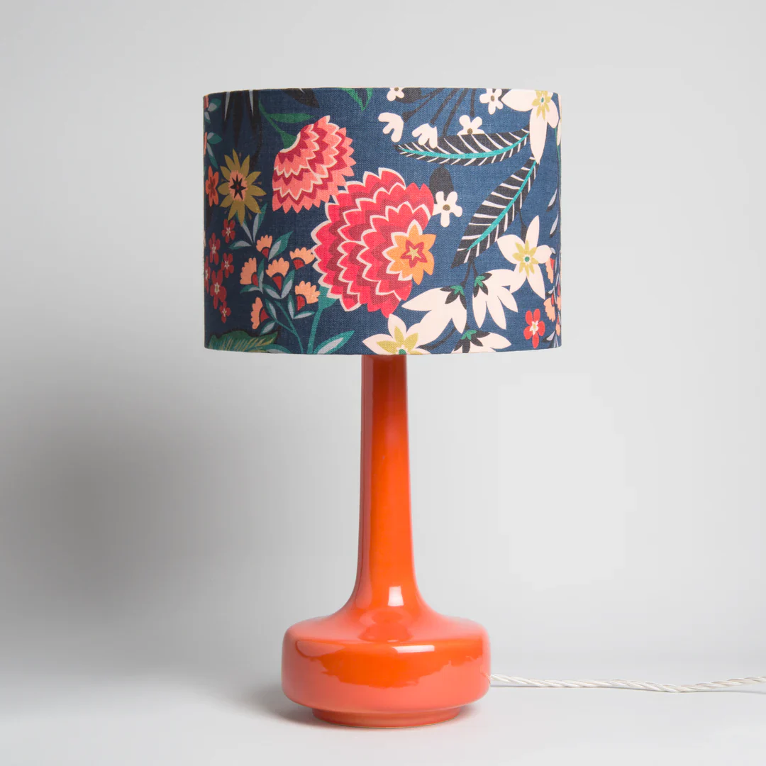 Orange Table Lamp & 'Carnation' Shade