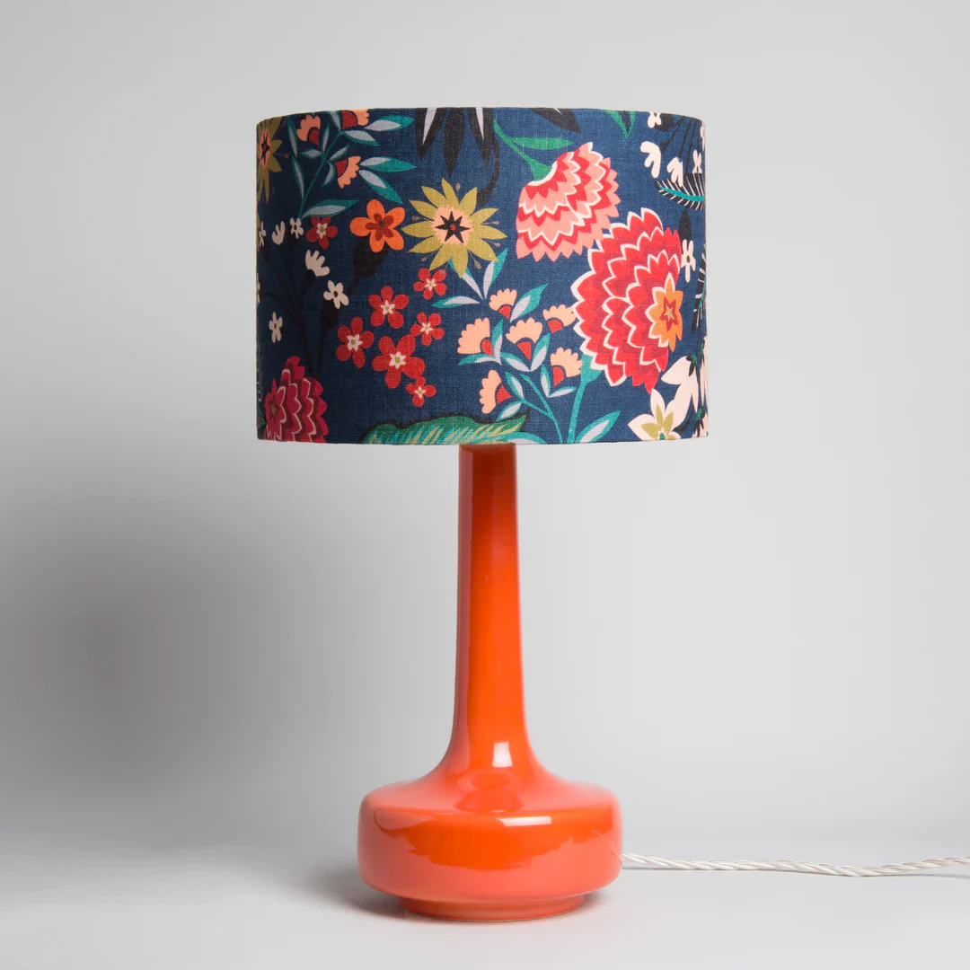 Orange Table Lamp & 'Carnation' Shade - Image 2