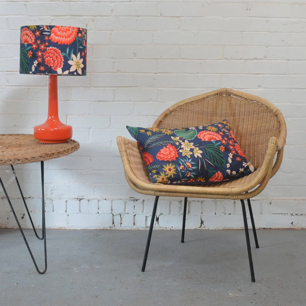 Orange Table Lamp & 'Carnation' Shade - Image 3