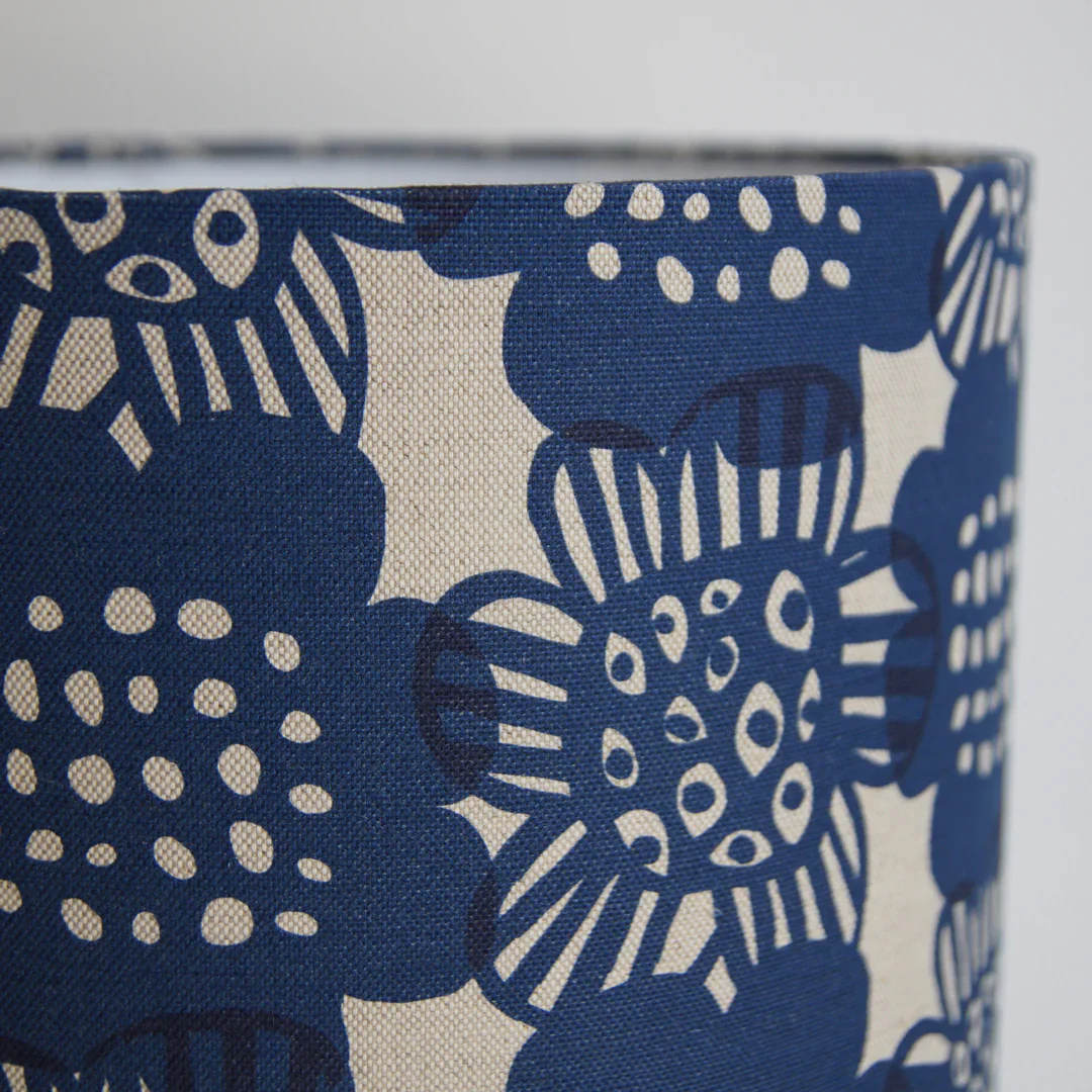 Orange Table Lamp & Navy 'Bloom' Shade - Image 3
