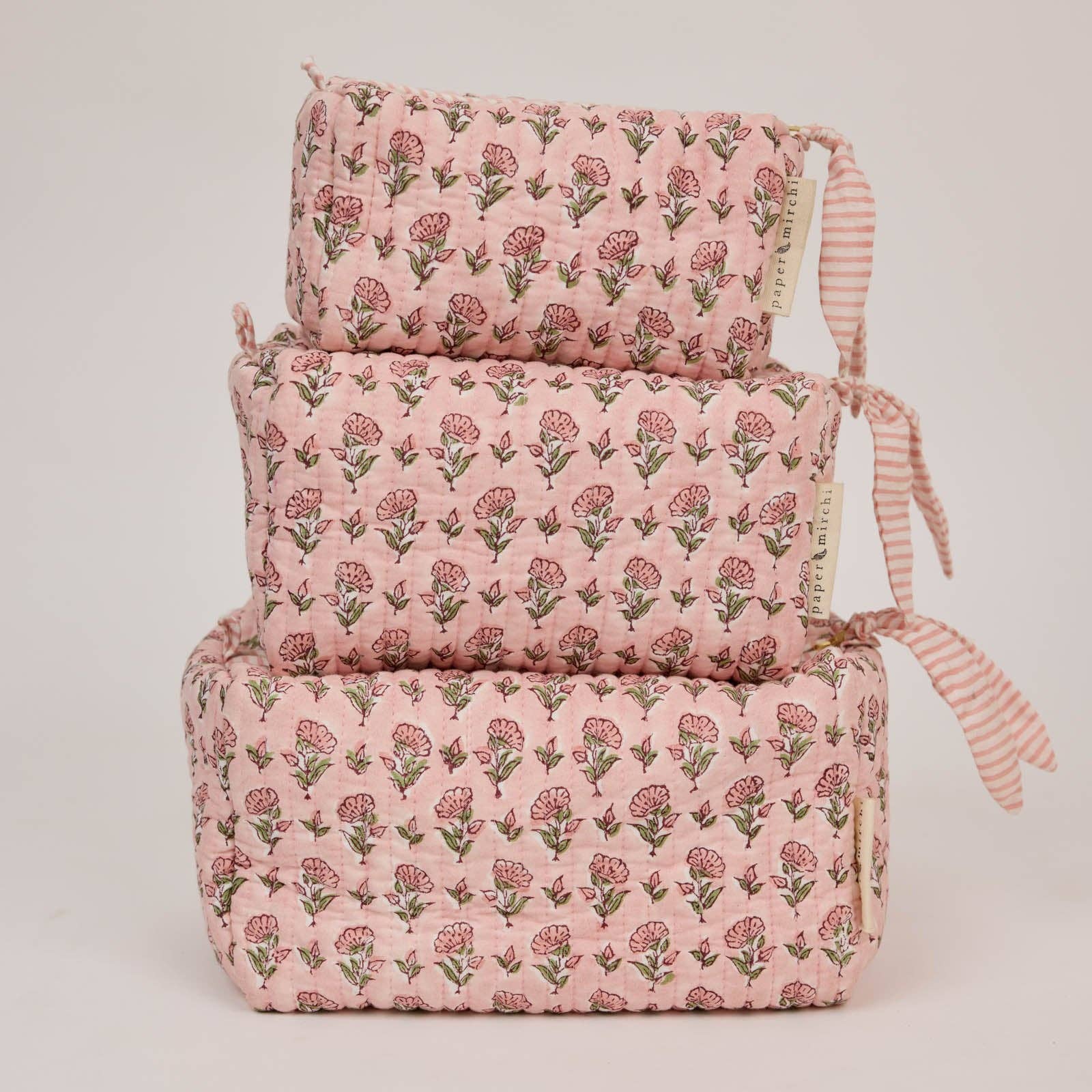 Organic Cotton Toiletry Bag (Large) - Ditsy Floral Blush - Image 7