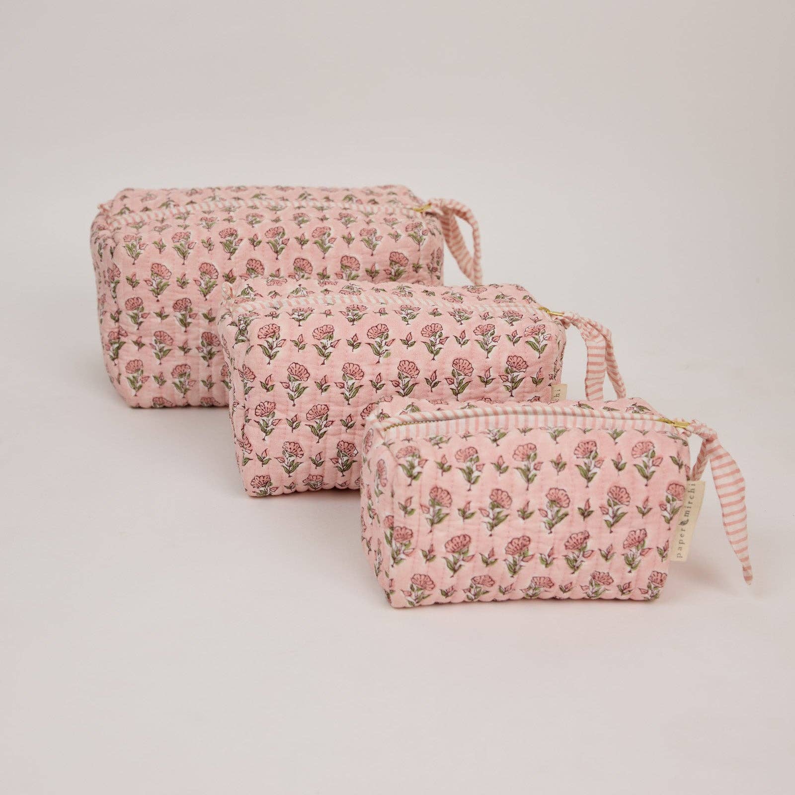Organic Cotton Toiletry Bag (Large) - Ditsy Floral Blush - Image 9